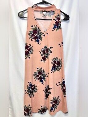 Absolute Angel Peach Floral Sleeveless Dress Size XL